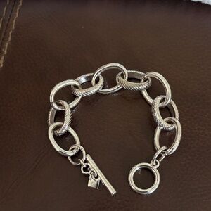 Banana Republic Silver Chunky Link Toggle Bracelet